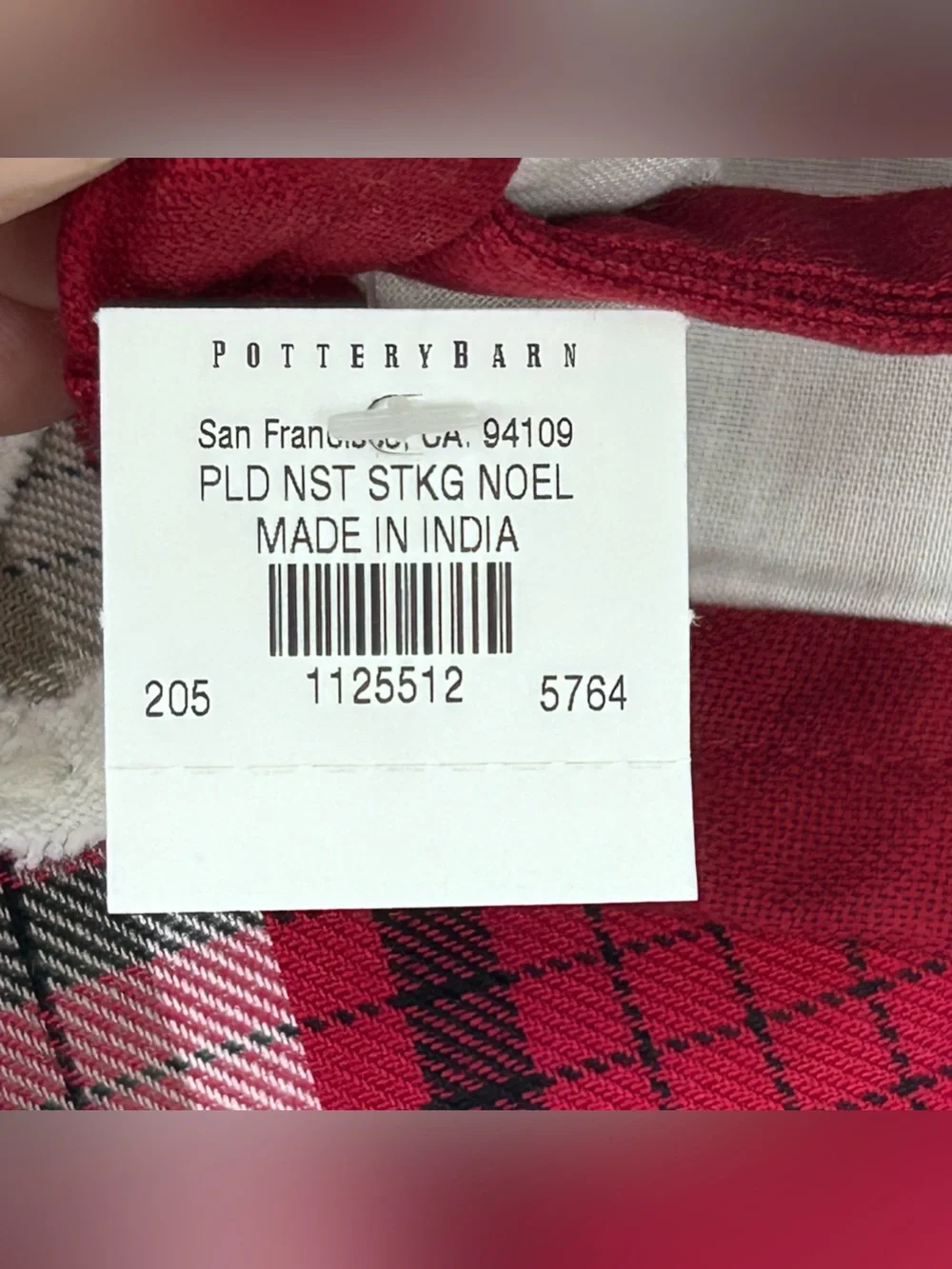 NWT Pottery Barn Noel Classic Plaid Holiday Christmas Stocking